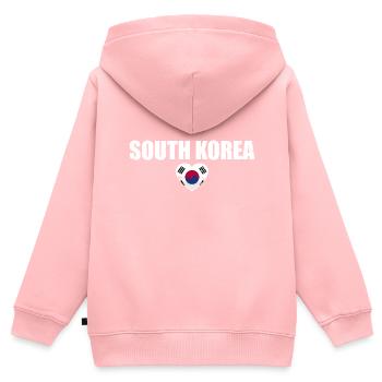 Corée du Sud Vintage Drapeau sud-coréen Corée du Sud - Sweat Premium à capuche zippé enfant bio - rose - Dos - AI Model Kid Female (0cm)