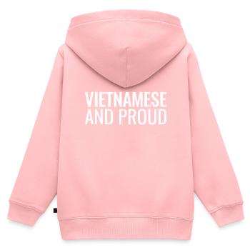 Vietnamese And Proud Vietnam Vietnamese - Kinder Premium Organic Zip Hoodie - Rosa - Hinten - AI Model Kid Female (0cm)
