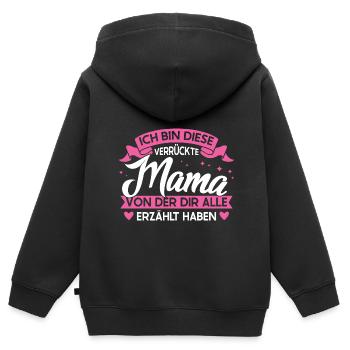 Mutter Familie Mütter Geschenk - Kinder Premium Organic Zip Hoodie - Schwarz - Hinten - AI Model Kid Male (0cm)