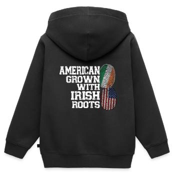 Irland Irisch Irische Wurzeln Geschenk - Kinder Premium Organic Zip Hoodie - Schwarz - Hinten - AI Model Kid Male (0cm)