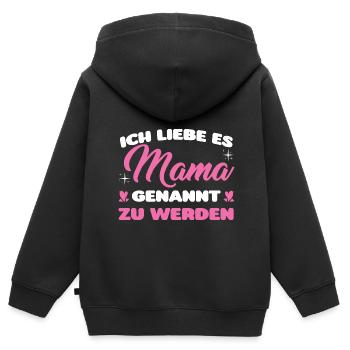 Mutter Familie Mutter Geschenk - Kinder Premium Organic Zip Hoodie - Schwarz - Hinten - AI Model Kid Male (0cm)