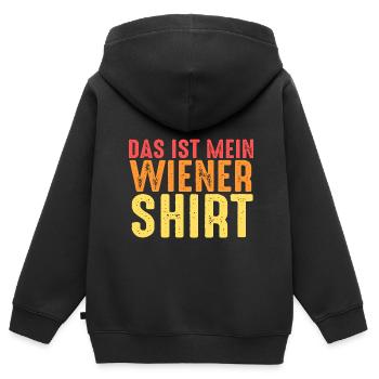 Schnitzel Wiener Wiener Schnitzel Geschenk - Kinder Premium Organic Zip Hoodie - Schwarz - Hinten - AI Model Kid Male (0cm)