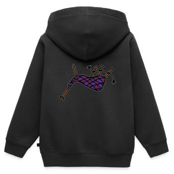 Dudelsack - Kinder Premium Organic Zip Hoodie - Schwarz - Hinten - AI Model Kid Male (0cm)