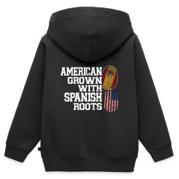 Spanisch Spanien Spanische Wurzeln Geschenk - Kinder Premium Organic Zip Hoodie - Schwarz - Hinten - AI Model Kid Male (0cm)