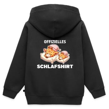 Schlafshirt Giraffe Schlafanzug Geschenk - Kinder Premium Organic Zip Hoodie - Schwarz - Hinten - AI Model Kid Male (0cm)