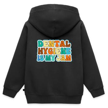 Rezeptionist Zahnarzt Zahn Dentist - Kinder Premium Organic Zip Hoodie - Schwarz - Hinten - AI Model Kid Male (0cm)