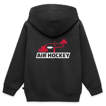 Air hockey - Sweat Premium à capuche zippé enfant bio - noir - Dos - AI Model Kid Male (0cm)