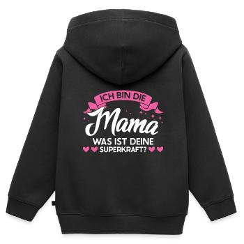 Mutter Familie Mütter Geschenk - Kinder Premium Organic Zip Hoodie - Schwarz - Hinten - AI Model Kid Male (0cm)