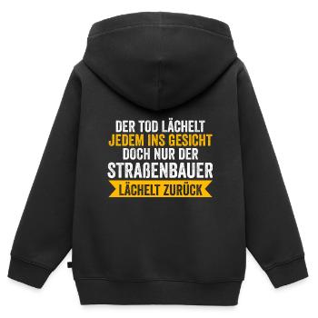 Straßenbauer Job Straßenbau Geschenk - Kinder Premium Organic Zip Hoodie - Schwarz - Hinten - AI Model Kid Male (0cm)