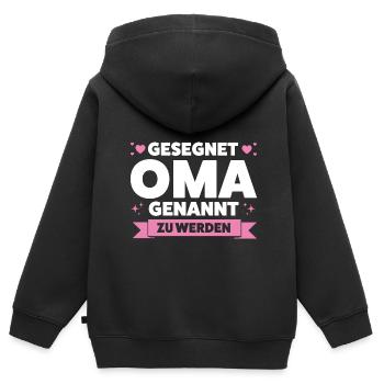 Oma Großmutter Omi Geschenk - Kinder Premium Organic Zip Hoodie - Schwarz - Hinten - AI Model Kid Male (0cm)