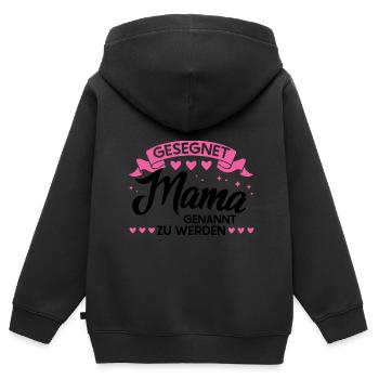 Mutter Familie Mutter Geschenk - Kinder Premium Organic Zip Hoodie - Schwarz - Hinten - AI Model Kid Male (0cm)