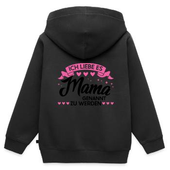 Mutter Familie Mütter Geschenk - Kinder Premium Organic Zip Hoodie - Schwarz - Hinten - AI Model Kid Male (0cm)