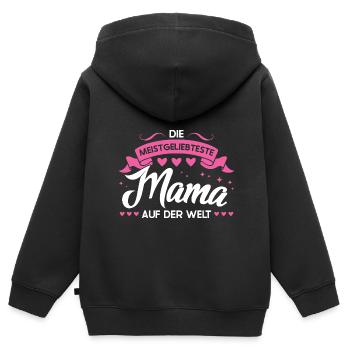 Mutter Familie Mütter Geschenk - Kinder Premium Organic Zip Hoodie - Schwarz - Hinten - AI Model Kid Male (0cm)