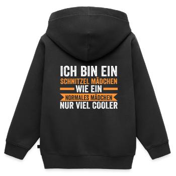 Schnitzel Mädchen Schnitzel Mädchen Geschenk - Kinder Premium Organic Zip Hoodie - Schwarz - Hinten - AI Model Kid Male (0cm)