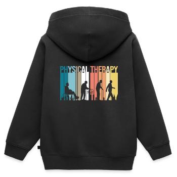 Physiotherapeut Physio Physiotherapie - Kinder Premium Organic Zip Hoodie - Schwarz - Hinten - AI Model Kid Male (0cm)