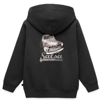 salsa - Sweat Premium à capuche zippé enfant bio - noir - Dos - AI Model Kid Male (0cm)
