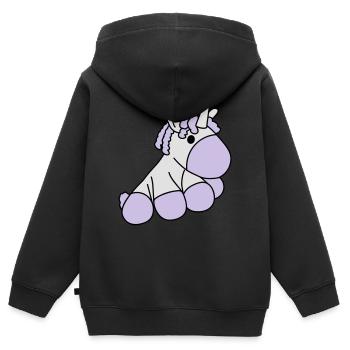 Einhorn1 - Kinder Premium Organic Zip Hoodie - Schwarz - Hinten - AI Model Kid Male (0cm)