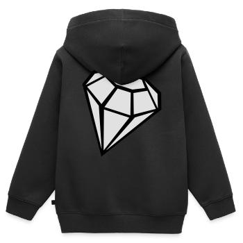 Diamant - Kinder Premium Organic Zip Hoodie - Schwarz - Hinten - AI Model Kid Male (0cm)