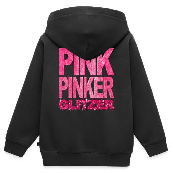 Pink Pinker Glitzer Bling Prinzessin Fashionista - Kinder Premium Organic Zip Hoodie - Schwarz - Hinten - AI Model Kid Male (0cm)