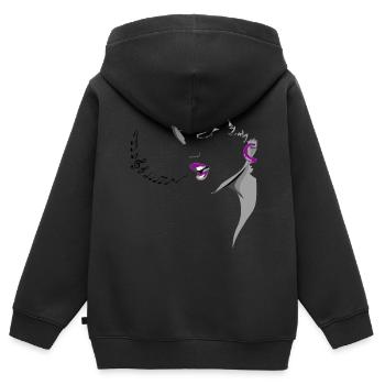 singer - Kids Premium Organic Zip-up Hoodie - black - Back - AI Model Kid Male (0cm)