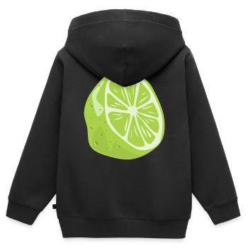 LIME ARE THE BEST - Kids Premium Organic Zip-up Hoodie - black - Back - AI Model Kid Male (0cm)