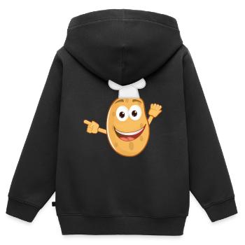 kartoffeln potato halloween gemuese vegetables30 - Kinder Premium Organic Zip Hoodie - Schwarz - Hinten - AI Model Kid Male (0cm)