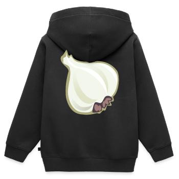 knoblauch garlic veggie gemuese vegetables4 - Kinder Premium Organic Zip Hoodie - Schwarz - Hinten - AI Model Kid Male (0cm)