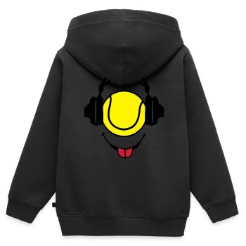 casque headphones tennis dj smiley1 - Sweat Premium à capuche zippé enfant bio - noir - Dos - AI Model Kid Male (0cm)