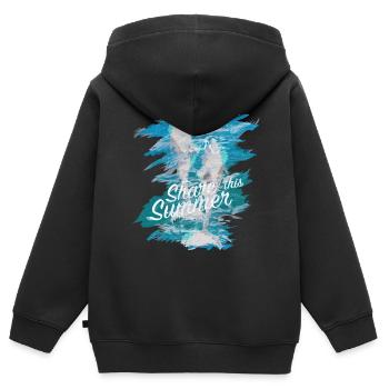 Delphine - Kinder Premium Organic Zip Hoodie - Schwarz - Hinten - AI Model Kid Male (0cm)