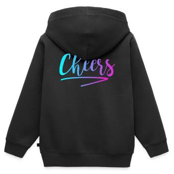 Cheers - Kids Premium Organic Zip-up Hoodie - black - Back - AI Model Kid Male (0cm)