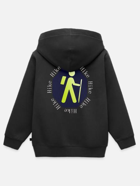 Hike, hilke, hike - Kinder Premium Organic Zip Hoodie - Schwarz