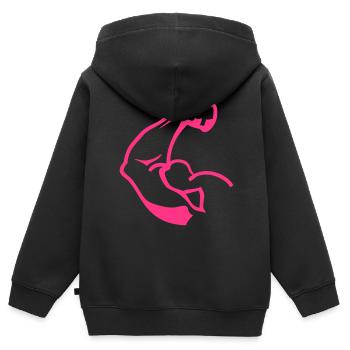 Arm Arm Muskel Bodybuilding logo1 - Kinder Premium Organic Zip Hoodie - Schwarz - Hinten - AI Model Kid Male (0cm)