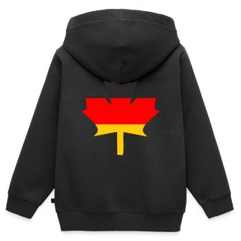 German Ahorn - Kinder Premium Organic Zip Hoodie - Schwarz - Hinten - AI Model Kid Male (0cm)