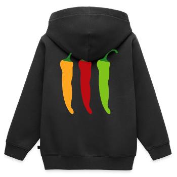 chili - Sweat Premium à capuche zippé enfant bio - noir - Dos - AI Model Kid Male (0cm)