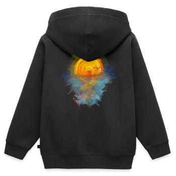 sonnenaufgang - Kinder Premium Organic Zip Hoodie - Schwarz - Hinten - AI Model Kid Male (0cm)