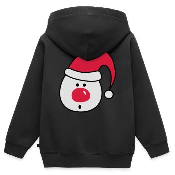 Nikolaus - Kinder Premium Organic Zip Hoodie - Schwarz - Hinten - AI Model Kid Male (0cm)