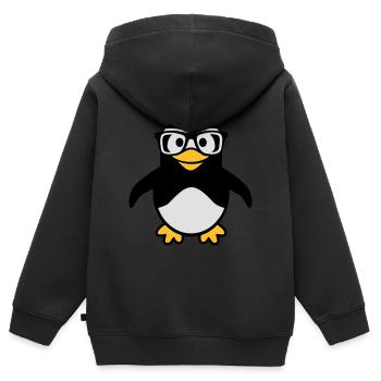 Manchot - Sweat Premium à capuche zippé enfant bio - noir - Dos - AI Model Kid Male (0cm)