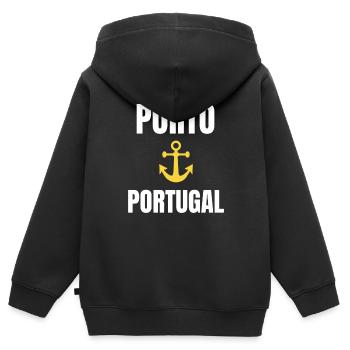 Porto Portugal T-Shirt - Kids Premium Organic Zip-up Hoodie - black - Back - AI Model Kid Male (0cm)