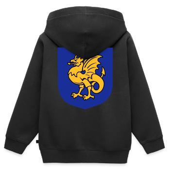 Fantasy-Kreatur Greif Zeichnung Bornholm - Kinder Premium Organic Zip Hoodie - Schwarz - Hinten - AI Model Kid Male (0cm)
