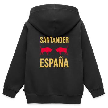Santander Bullfighting Spain Souvenir - Kids Premium Organic Zip-up Hoodie - black - Back - AI Model Kid Male (0cm)