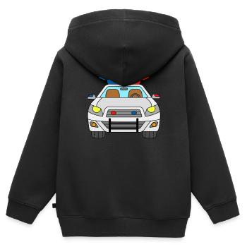 Police vehicle - Kids Premium Organic Zip-up Hoodie - black - Back - AI Model Kid Male (0cm)