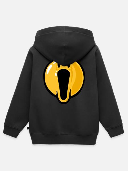 Smiley scream - Kinder Premium Organic Zip Hoodie - Schwarz