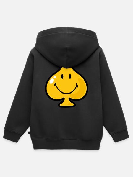 Smiley Spades - Kinder Premium Organic Zip Hoodie - Schwarz