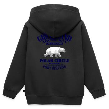 Greenland - Polar Bear - Grönland - Kinder Premium Organic Zip Hoodie - Schwarz - Hinten - AI Model Kid Male (0cm)