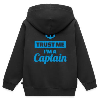Kapitän - Kinder Premium Organic Zip Hoodie - Schwarz - Hinten - AI Model Kid Male (0cm)