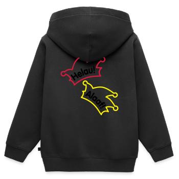 Narrenkappe / Helau / Alaaf - Kinder Premium Organic Zip Hoodie - Schwarz - Hinten - AI Model Kid Male (0cm)