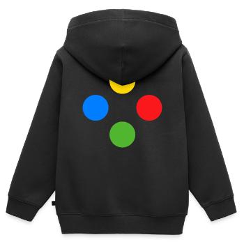 Boutons du contrôleur Gamer Gaming Console - Sweat Premium à capuche zippé enfant bio - noir - Dos - AI Model Kid Male (0cm)