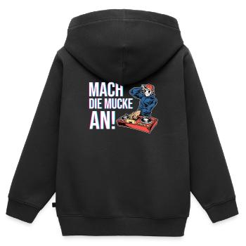 EDM Elektro Musik Lustig Techno Hardstyle - Kinder Premium Organic Zip Hoodie - Schwarz - Hinten - AI Model Kid Male (0cm)