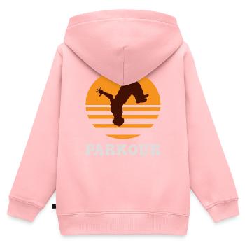 Parkour - Kids Premium Organic Zip-up Hoodie - rose - Back - AI Model Kid Female (0cm)