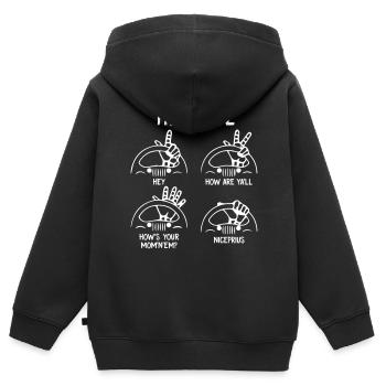 La Jeep Wave - Sweat Premium à capuche zippé enfant bio - noir - Dos - AI Model Kid Male (0cm)